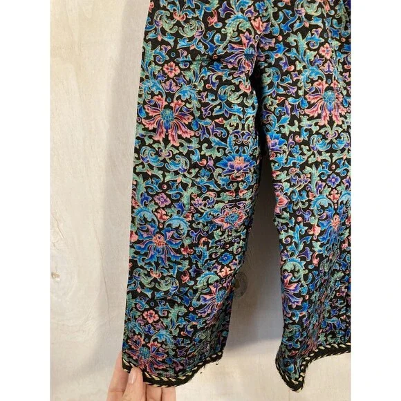 Vintage 100% Silk Brocade‎ Womens Sz 16 Floral Jacket Shoulder Pads SafeSilk - Picture 5 of 7
